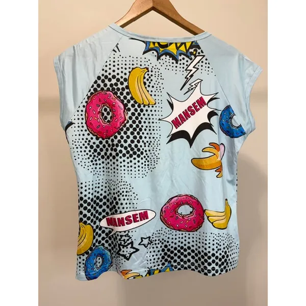CBR Donut Print Pajama Set Lounge Shorts Sleepwear XL NWT - Image 3