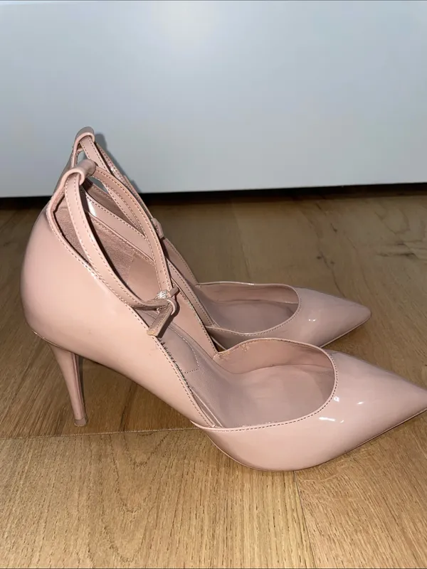 Aldo Blush Patent Pointed-Toe Slingback Heels Size 8.5 - Image 2