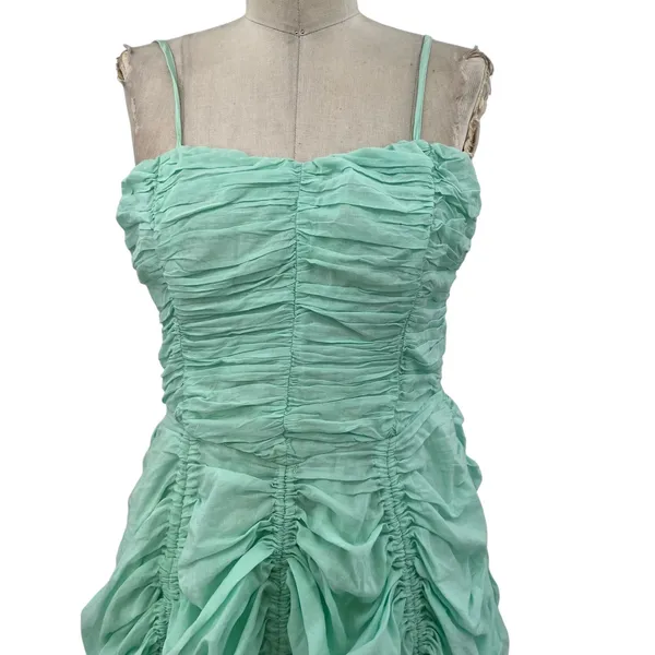 Urban Outfitters Kimchi Blue Belladonna Dress Ruched Mini Turquoise Size Medium‎ - Image 5