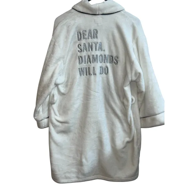 Kate Spade "dear Santa,‎ Diamonds Will Do" Plush Short Wrap ROBE (SW400 - Image 2