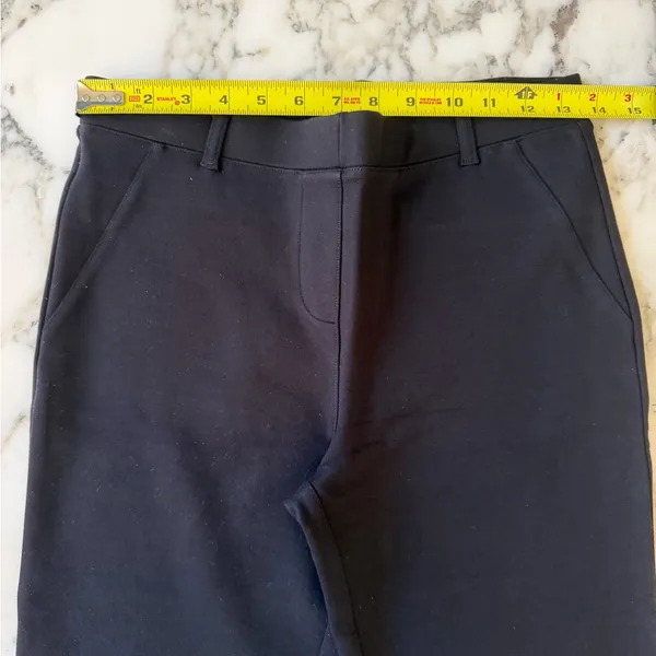 NWT Quince women's ultra-stretch ponte Black straight leg Pants Sz S 32” Inseam - Image 9