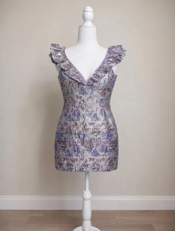 Buddy Love Winslet Ruffled Metallic Floral Mini Dress - Image 7