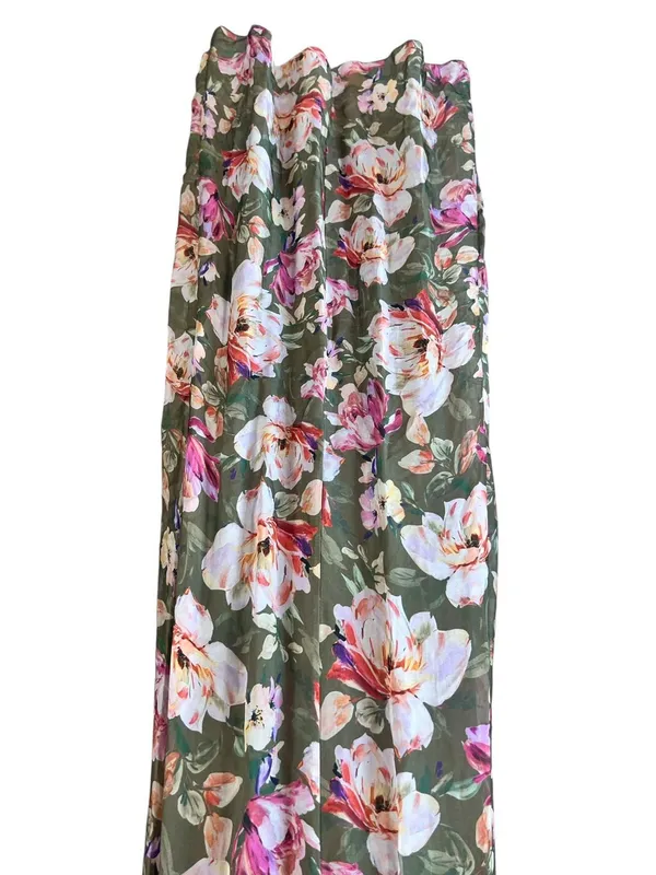 Bellambra Made in Italy Silk Blend Sage Green Floral Halter Maxi Dress - Image 3