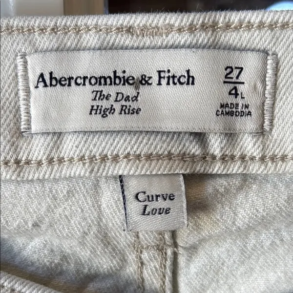 ABERCROMBIE & FITCH Curve Love The Dad High Rise Crossover Jeans Size 27/4L - Image 5