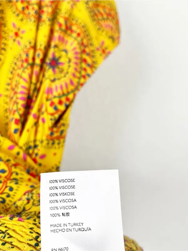 Anthropologie Maeve Yellow Multicolor Boho Wrap Tie Resortwear V-Neck Blouse Top - Image 8