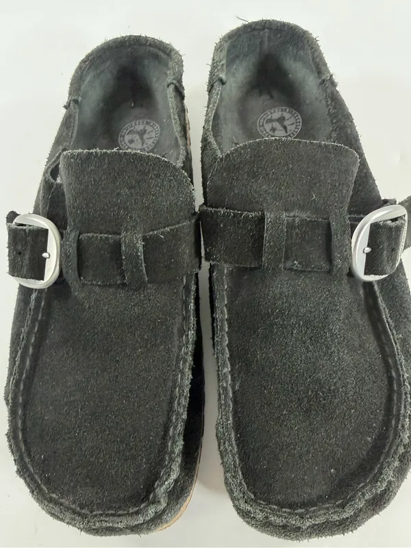Birkenstock Buckley Black Suede Clogs Mule Shoes EU 41 Narrow - Image 3