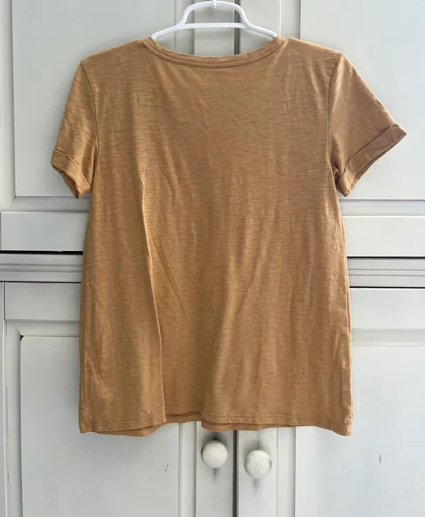 American Eagle V-Neck Shirt Yellow X-Small *Small Green Paint Splatters* - Image 2