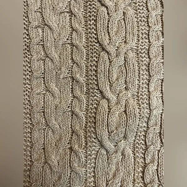 Lauren Ralph Lauren cable knit sweater in tan - Image 5