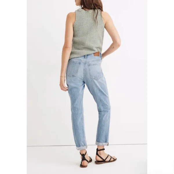 Madewell Boyjean Jeans Size 26‎ Blue Elkhart Wash High Rise Slim Crop Capsule - Image 2