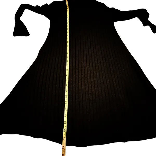 Ivanka Trump Black Ribbed Mock Neck Long‎ Sleeve A-Line Knit Dress Womens Small - Image 8