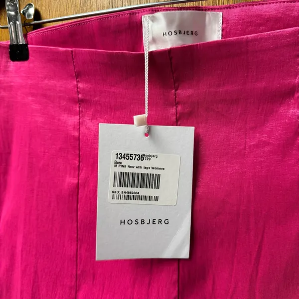 Hosbjerg Elora High Waist Pink Flare Pants Slit Hems Hot Pink Medium M NWT NEW - Image 6