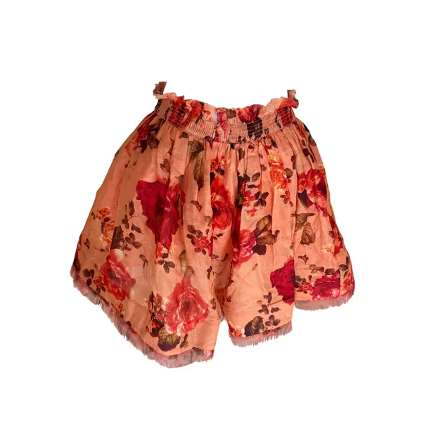 ZIMMERMANN Luminosity Flip SKIRT linen and silk blend gauze‎ Sz 2 Med Frayed - Image 2