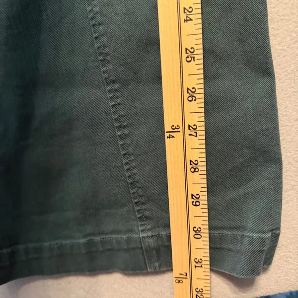 Maeve Anthropologie Wide Leg Pants Green Seam Detail Women 28T - Image 6