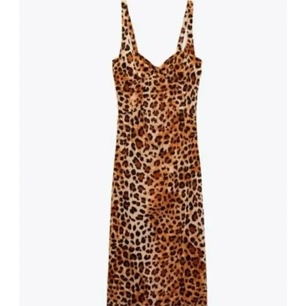 Womens Zara Gorgeous Sleeveless Animal Print Bodycon Corset Style Dress - Sz M - Image 2