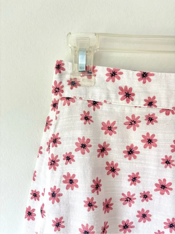 Princess Polly Cotton Micro Mini Skirt White Pink Floral Coquette Summer Preppy - Image 2