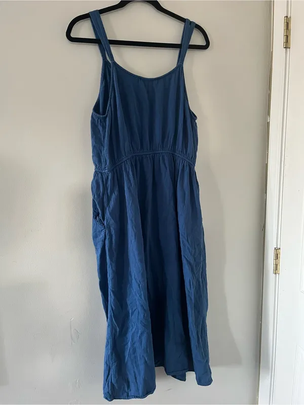 Universal Thread Blue Cotton Sleeveless Midi Dress XXL Coastal Beach Travel - Image 6