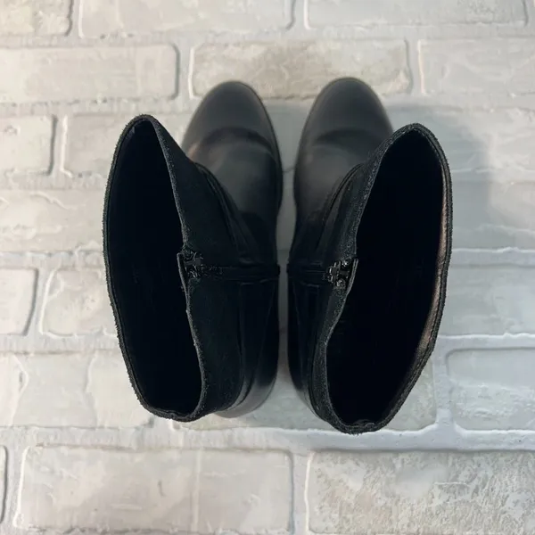 Ralph Lauren Makalia Boots Womens 8 Black Leather Suede Ankle Zip Buckle‎ Riding - Image 13