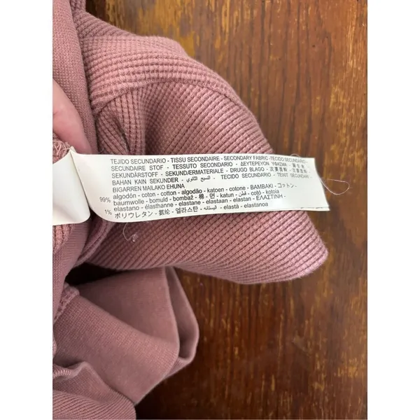 Zara New York 5th Ave Ribbed Hoodie Size M Pink - Image 2