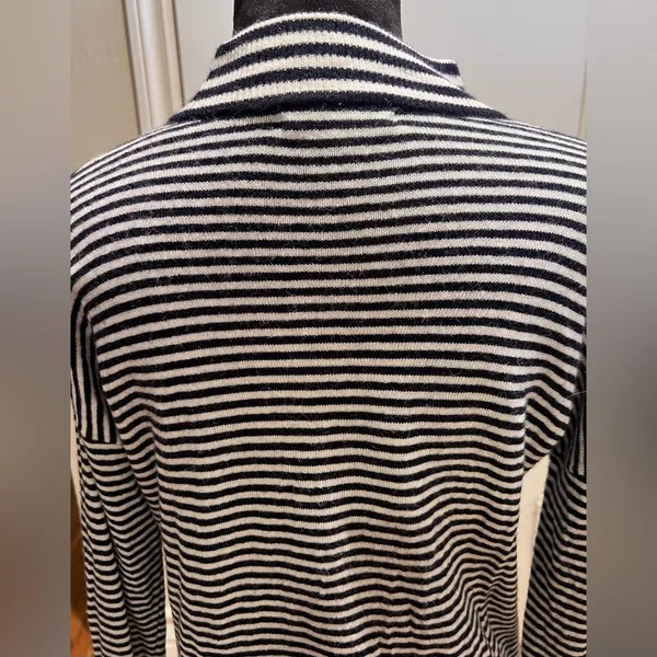 Madewell Stripe-Mix Ashbury Mockneck Sweater Dark‎ Indigo Navy Blue & White XXS - Image 9