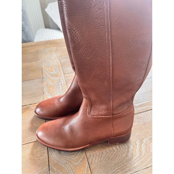 Tory Burch Kiernan 35MM Tumbled Leather Riding Boots Almond Size 7‎ - Image 8