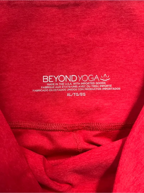 Beyond Yoga Red Space Dye Active Gym Pilâtes Workout Exercise Leggings Size XL - Image 4