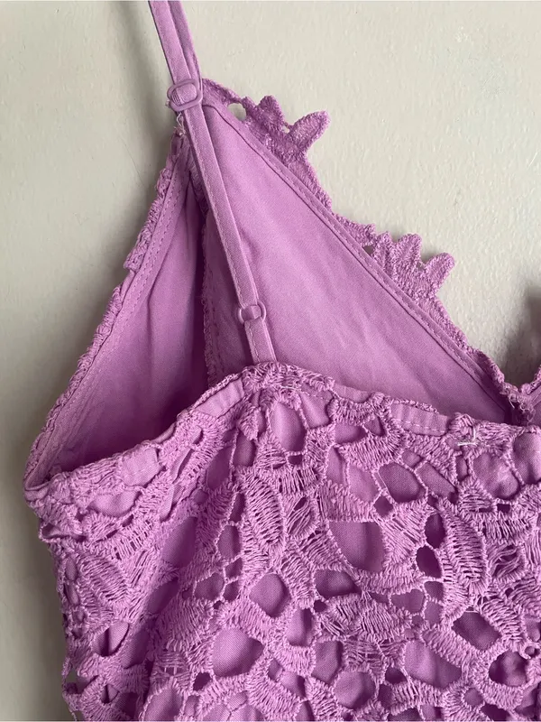 ASTR The Label Sleeveless Lace Fit & Flare Midi Dress Light Orchid - Image 13