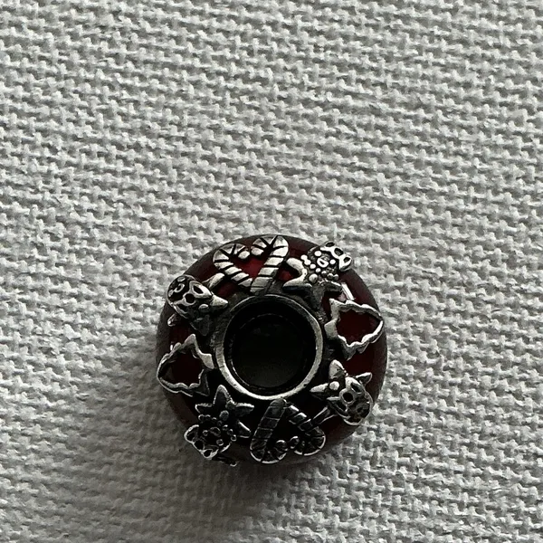 Pandora Christmas Candy Cane Holiday Charm Red Murano Glass ALE 925 Silver - Image 5