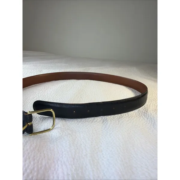 Dooney & Bourke Womens Black Leather Belt Brass Buckle 10001 Size 36 Made In USA - Image 2