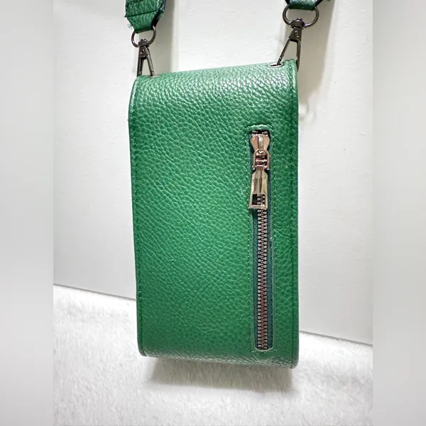 Green Synthetic Leather Crossbody Bag with Removable coin purse/or AirPods case - Image 3