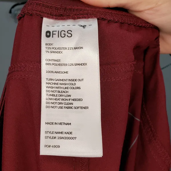 FIGS Kade Burgundy Scrub Pants 3X - Image 4