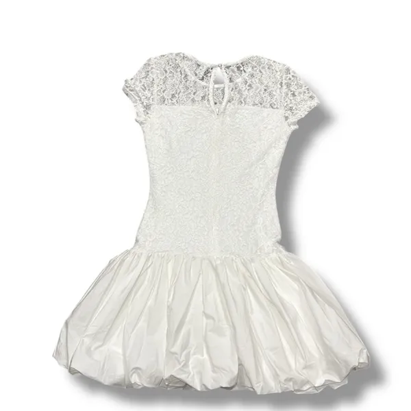 Hello Molly Downtown Diva Lace Bubble Mini Dress‎ White - Image 5