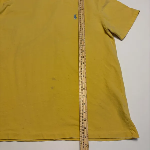 Polo Ralph Lauren T-Shirt Women Large Yellow Blue Pony Crew Neck Short Sleeve - Image 4
