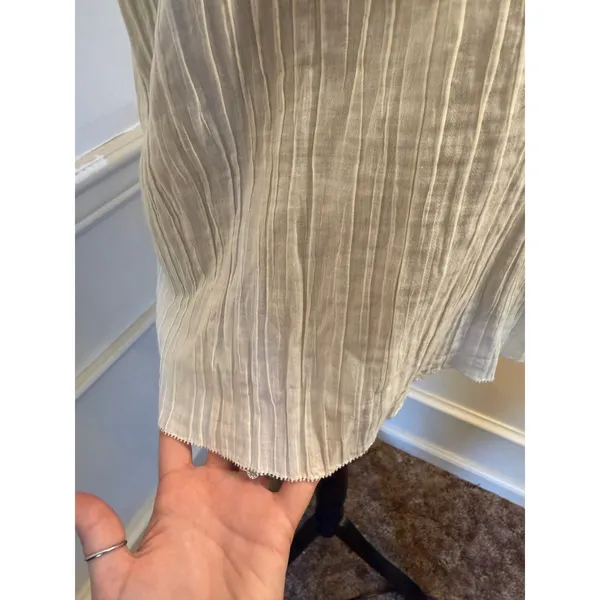 Banana Republic Sleeveless Gauze Ruffle Neck Blouse Black White Regency Frill - Image 3