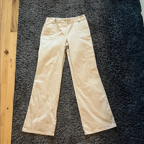 Ann Taylor Loft Wide Leg Flare Khakis Womens 4 - Image 4