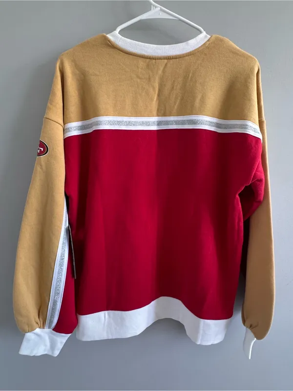 GIII 4Her San Francisco 49ers Colorblock Crewneck Sweatshirt NWT Small‎ - Image 3