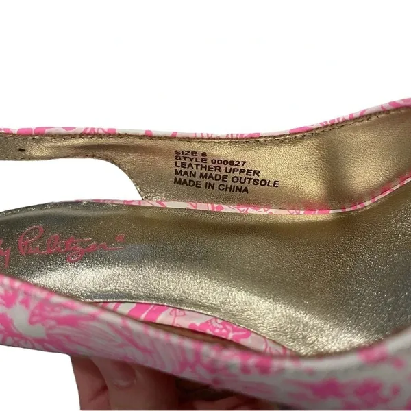 🎀 Lilly Pulitzer Krisie Pink Leather Cork Wedges 💕 Size 6‎ Barbiecore 🎀 - Image 3