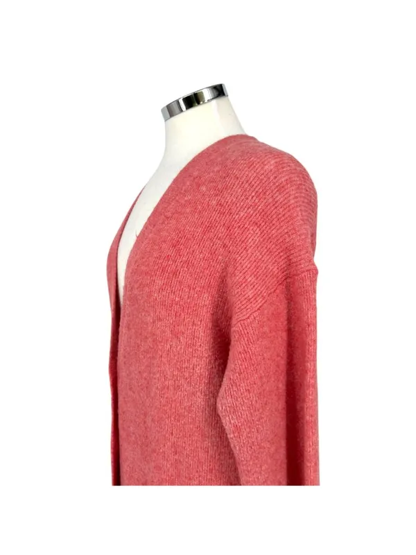 J. Crew Long Cardigan Sweater Pockets Pink Heather Preppy Cozy Size Medium - Image 5