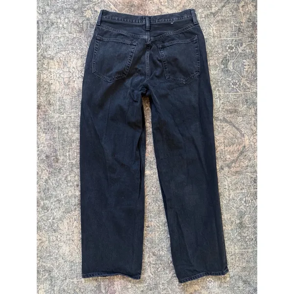 AGOLDE V-Waist Baggy Jeans 29 Washed Black Regenerative Cotton A208-1157 - Image 3