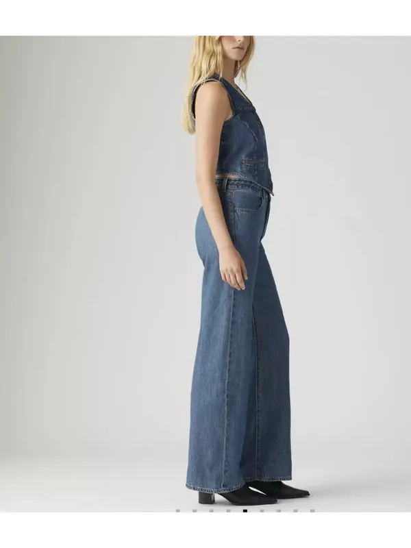 New Levi's Premium 25x32 Ribcage Wide Leg Braided Jeans Big Yikes Dark Wash - Image 3