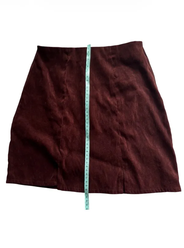1990s Genuine Suede Brown Minimalist Micro Mini Skirt 32 (XS/S) - Image 2