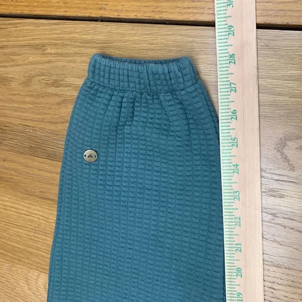 Love Fitness Women Large Teal‎ Green Waffle Knit Joggers Drawstring Lounge Pants - Image 3
