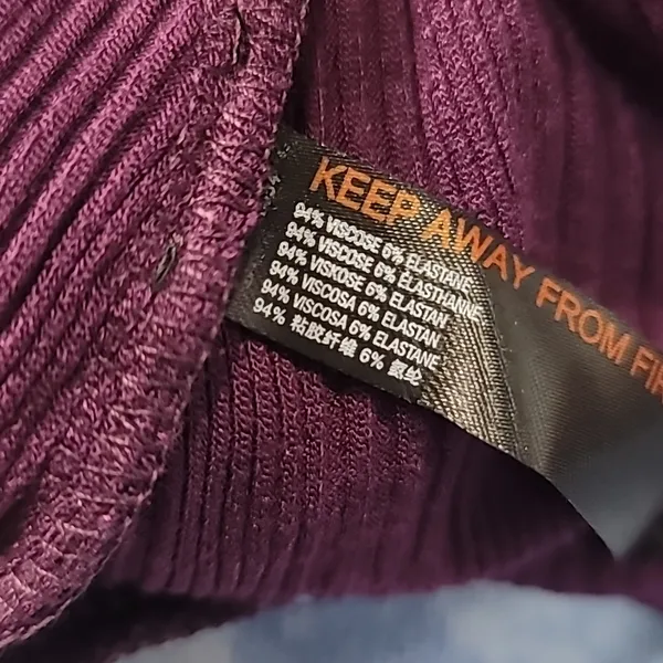 Anthropologie Deep V Ruffled Maxi Dress Adjustable Back Tie Dark Purple … - Image 6