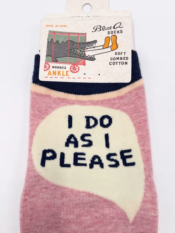 Blue Q Women's Novelty Ankle Socks "I Do As I Please" Cat Print Cattitude Cotton - Image 4
