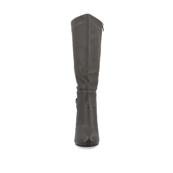 Journee Collection Women's Carver Wide Calf Block Heel Knee High Boots Grey 9 NIB - Image 2