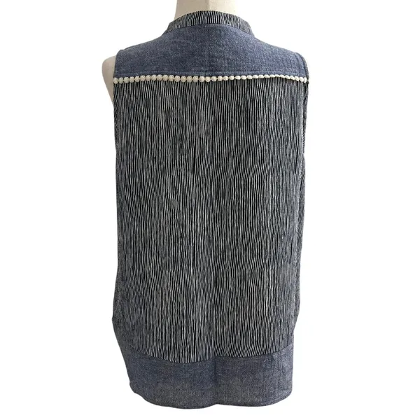 THML Women Size Small Bohemian Shirt Top Sleeveless Blue (31-365) - Image 6
