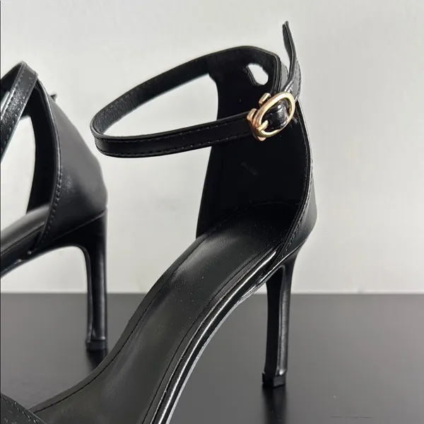 Source Unknown Elegant Black Ankle Strap Heels Sz‎ 37/6.5 - Image 3