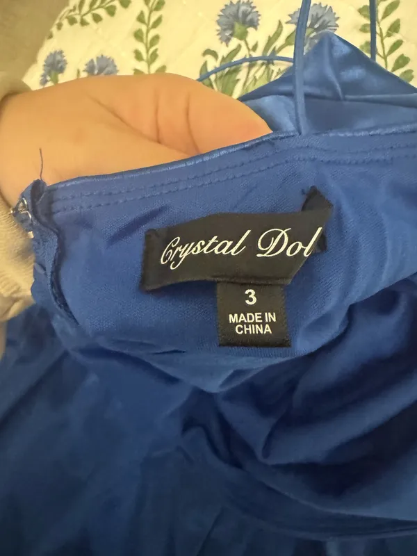 Blue one shoulder dress Size 3 - Image 4