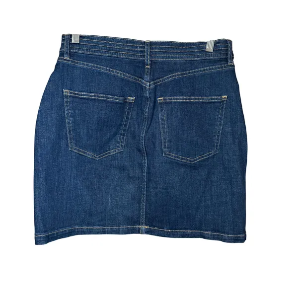 Pilcro Anthropologie Polished Denim Mini‎ Skirt Dark Wash Size 6 - Image 3