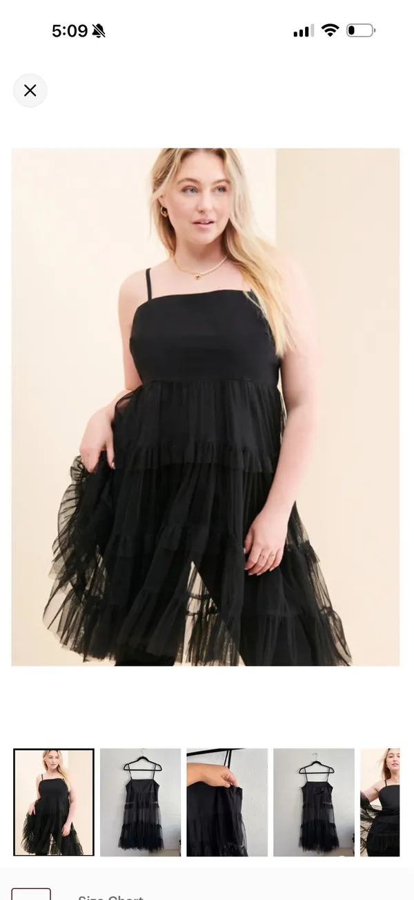 Anthropologie Maeve Tulle Tiered Midi Dress Black Spaghetti Strap Balletcore NWT Medium - Image 6