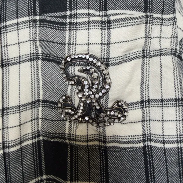 Polo Ralph Lauren Women Button Front Flannel Shirt Mediu Preppy Emblem Old Money - Image 3